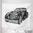 thumbnail image 1 of Old Hollywood Tapestry, Nostalgic American Classic Car Realistic Illustration on Plain Back, Fabric Wall Hanging Decor for Bedroom Living Room Dorm, 5 Sizes, Charcoal Grey Grey, by Ambesonne, 1 of 1