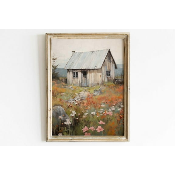Old House Countryside Print, Rustic Farmhouse Wall Decor, Vintage Wall Art, Countryside Painting, Abandoned Cottage, Country Art Wall Art, Modern Wall Decor, 8x12 UNFRAMED