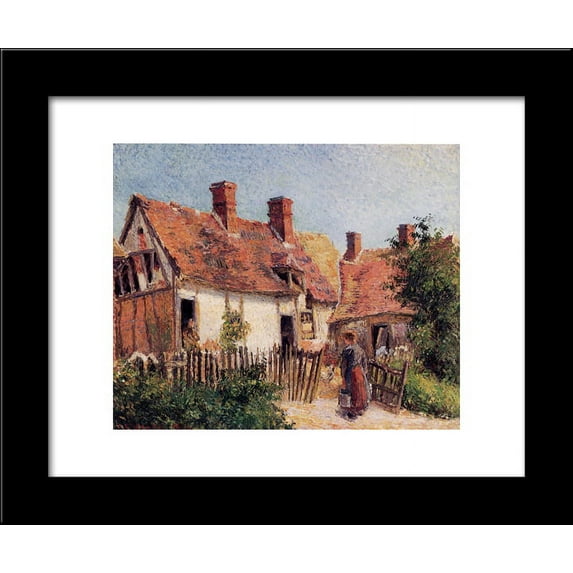 Old Houses at Eragny 20x24 Framed Art Print by Pissarro, Camille
