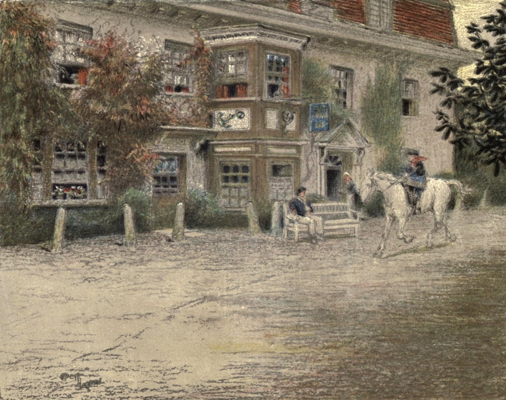 Old Inns 1921 Anchor at Liphook Hampshire Canvas Art - Cecil Aldin (24 x 36)