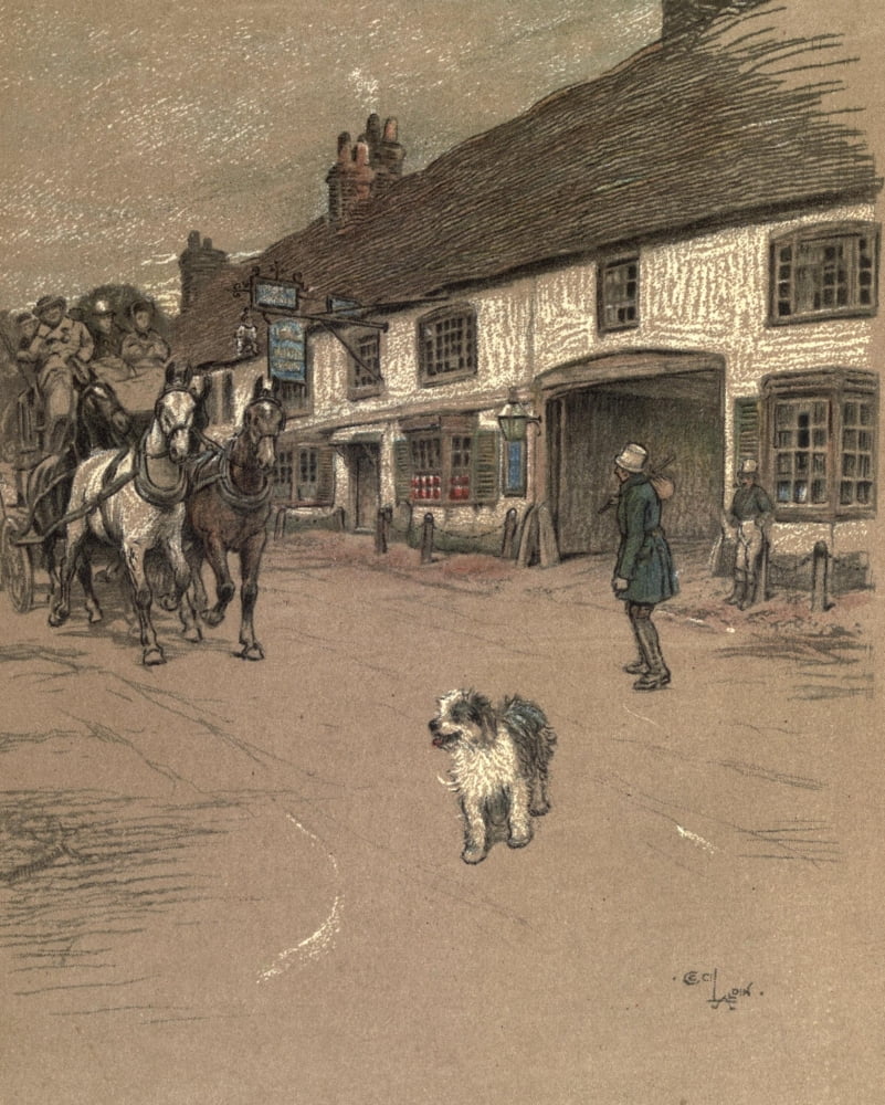 Old Inns 1921 George Inn Salisbury Canvas Art - Cecil Aldin (18 x 24)