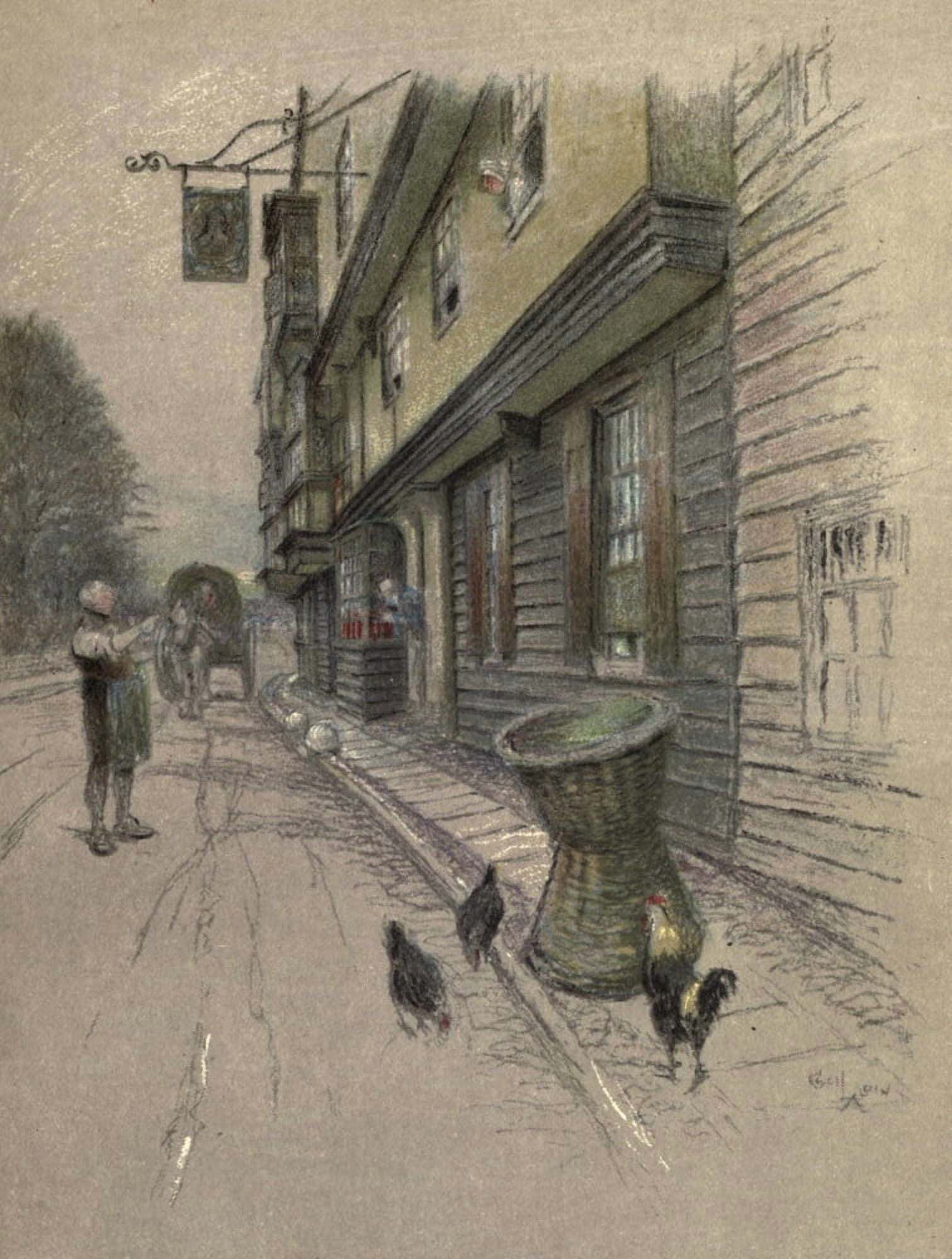 Old Inns 1921 Kings Head Chigwell Canvas Art - Cecil Aldin (18 x 24)