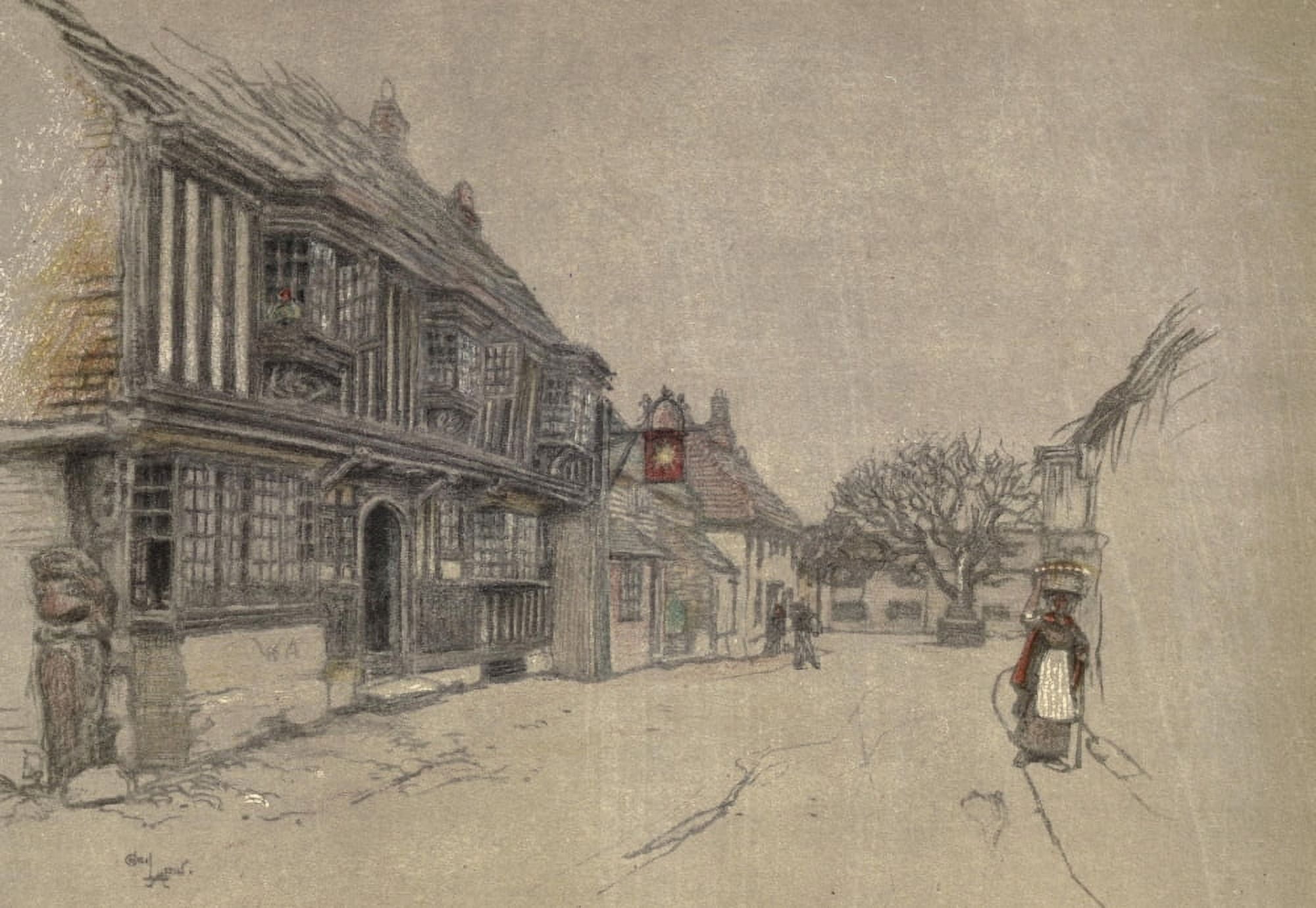 Old Inns 1921 Kings Head Ombersley Canvas Art - Cecil Aldin (18 x 24)