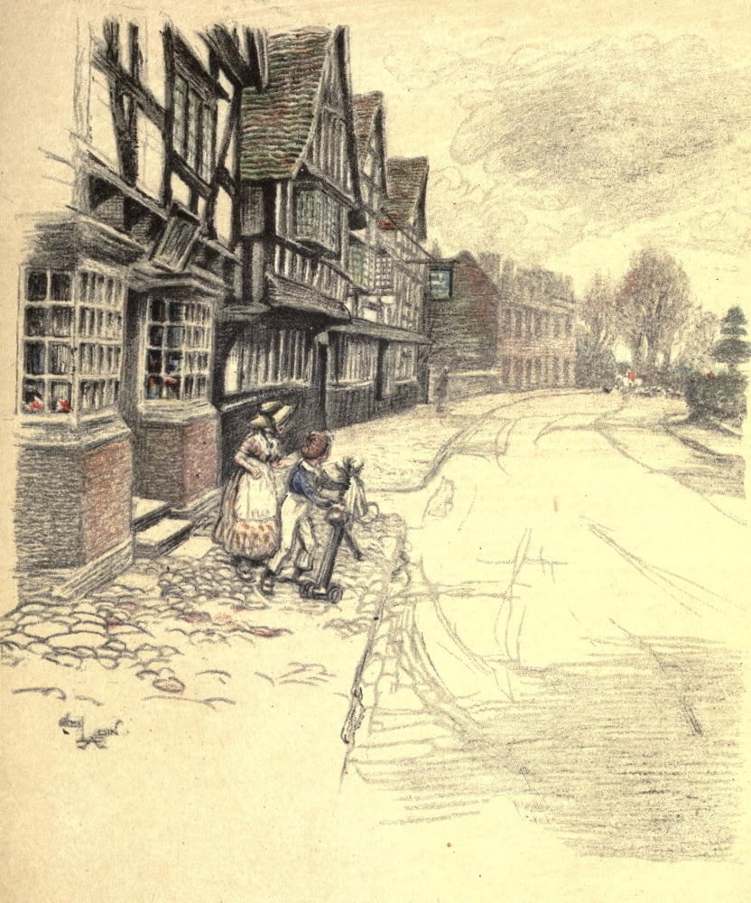 Old Inns 1921 Kings Head Ombersley Worcs Canvas Art - Cecil Aldin (24 x 36)