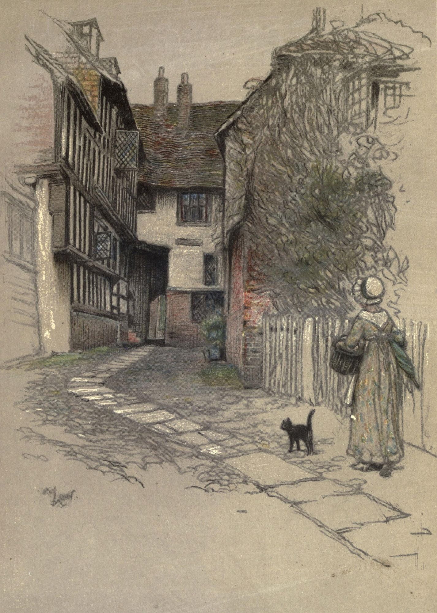 Old Inns 1921 Lygon Arms Broadway Canvas Art - Cecil Aldin (24 x 36)