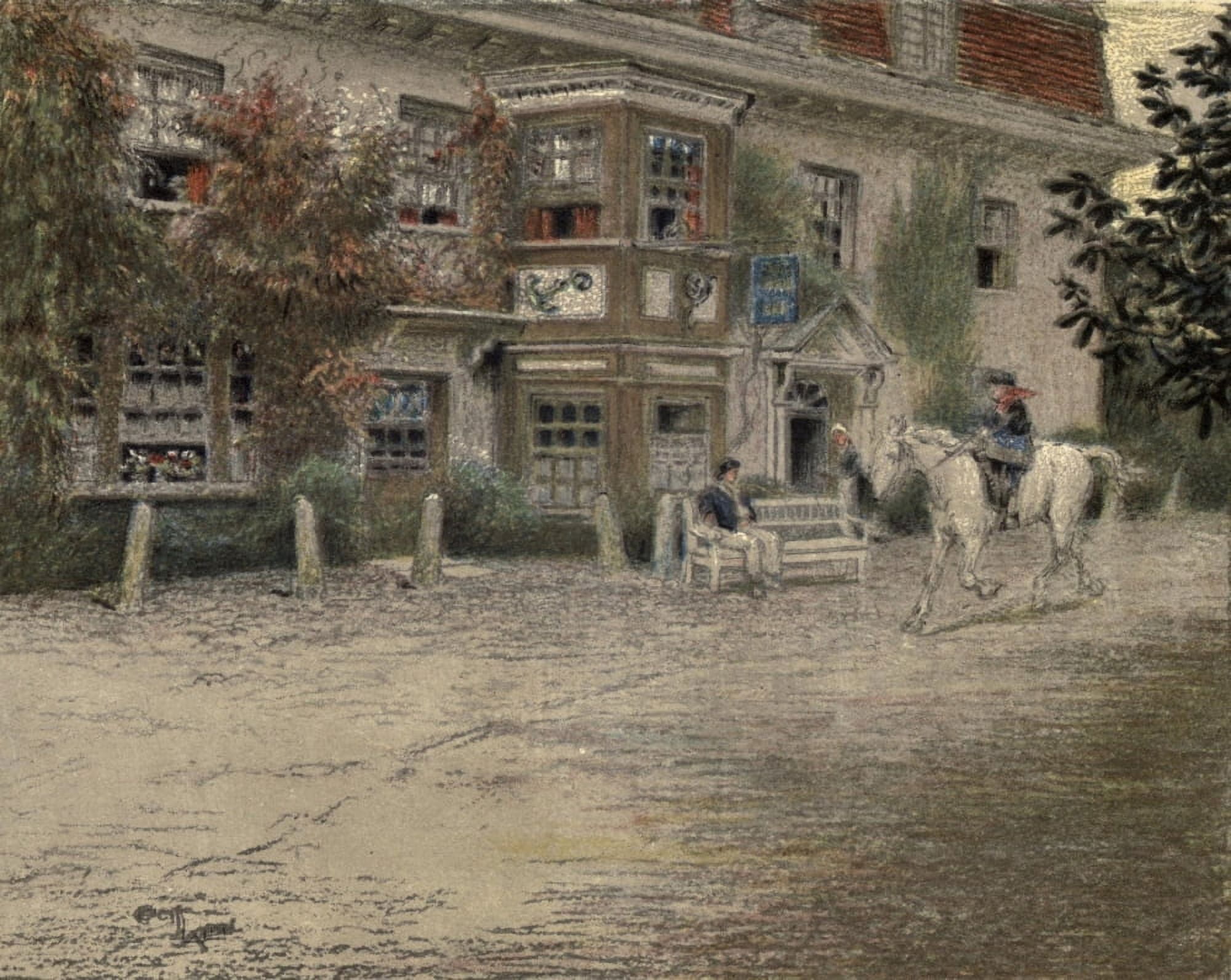 Old Inns 1921 Mermaid Inn Rye Canvas Art - Cecil Aldin (18 x 24)