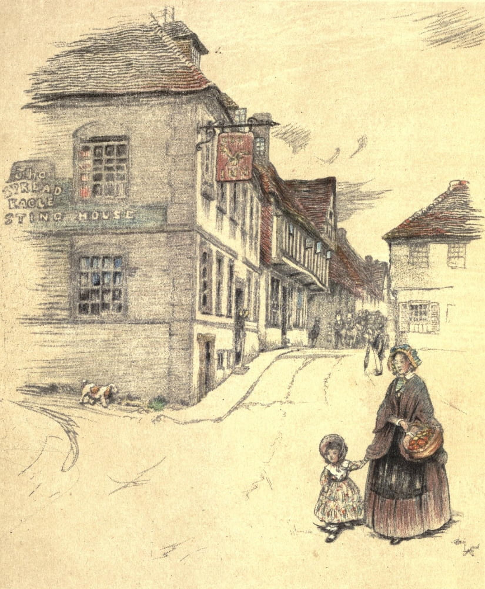 Old Inns 1921 Spread Eagle Midhurst Canvas Art - Cecil Aldin (24 x 36)