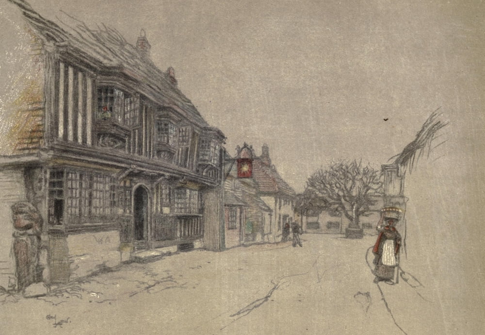 Old Inns 1921 Star Inn Alfriston Canvas Art - Cecil Aldin (24 x 36)