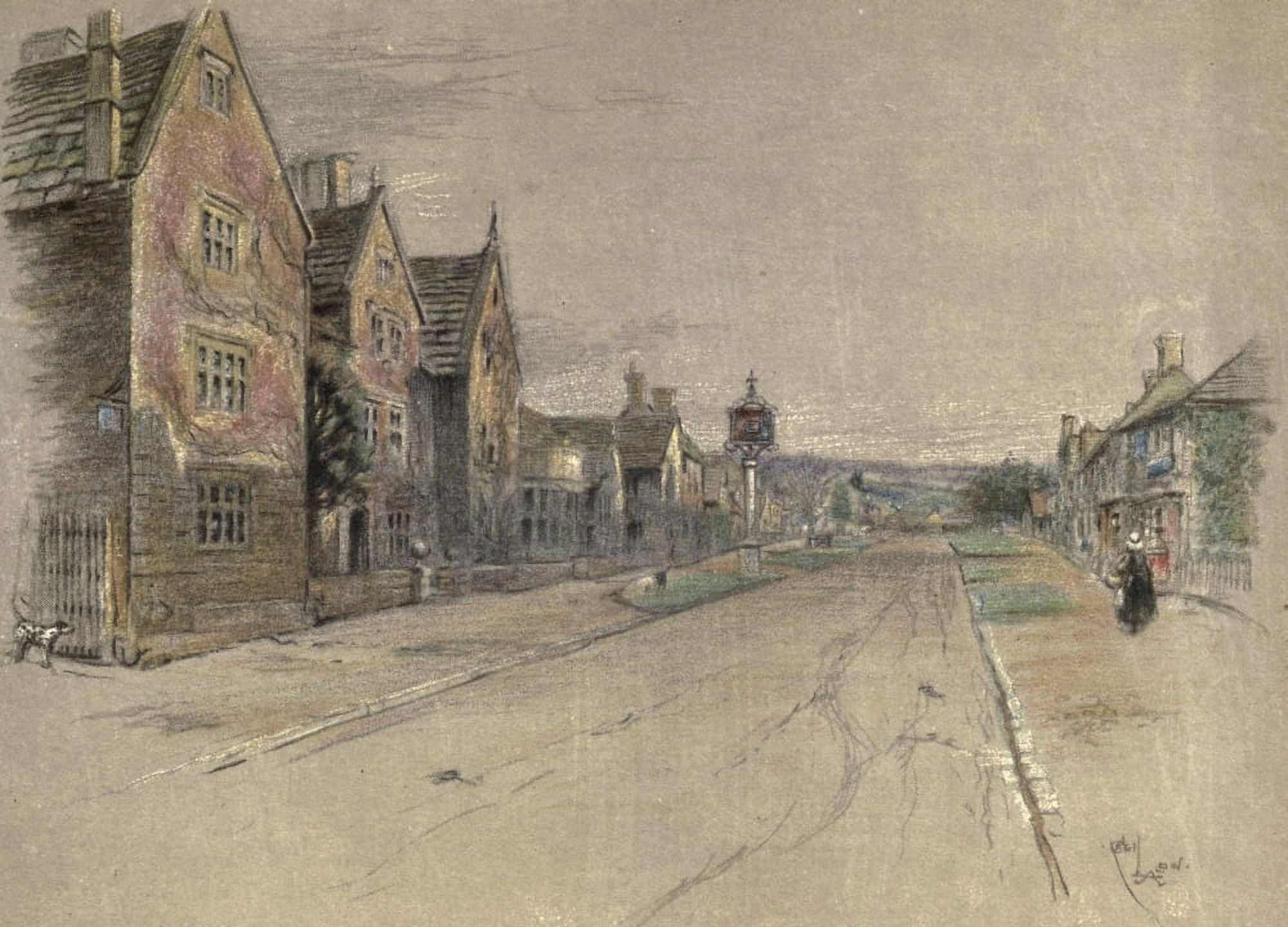 Old Inns 1921 Talbot Inn Chaddesley Corbet Canvas Art - Cecil Aldin (18 x 24)