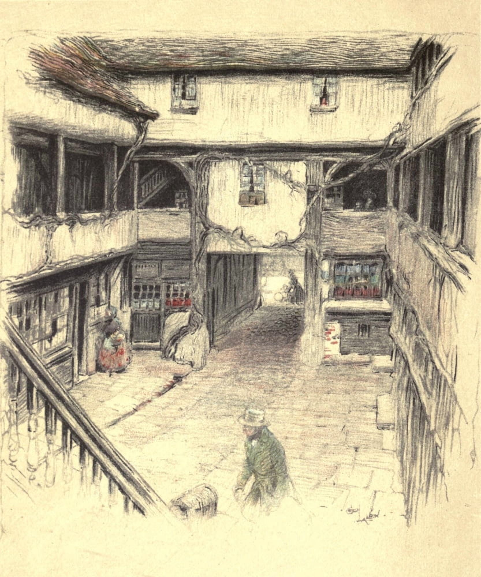 Old Inns 1921 The George Inn Norton St Philip Canvas Art - Cecil Aldin (18 x 24)