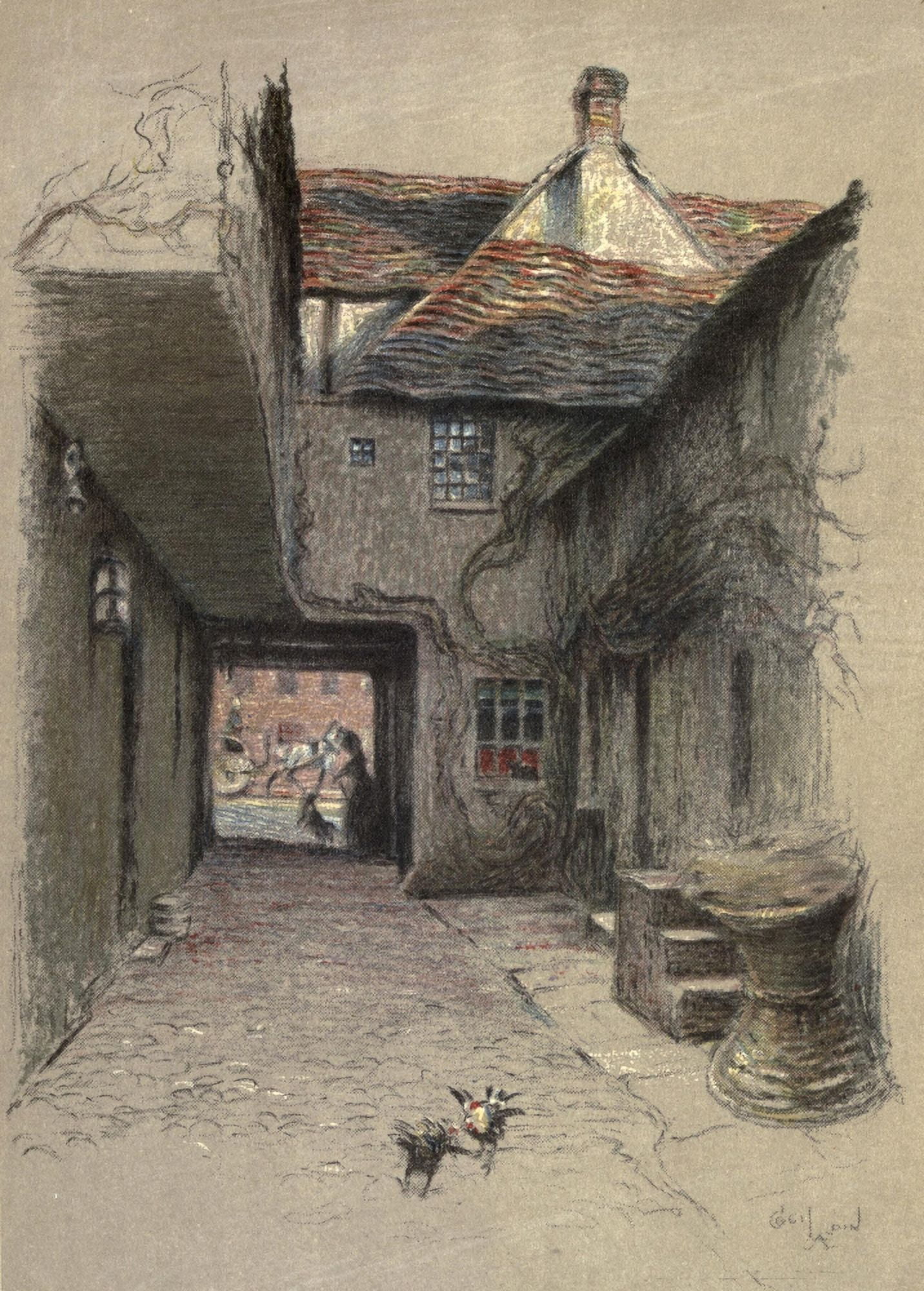 Old Inns 1921 The New Inn Gloucester Canvas Art - Cecil Aldin (18 x 24)