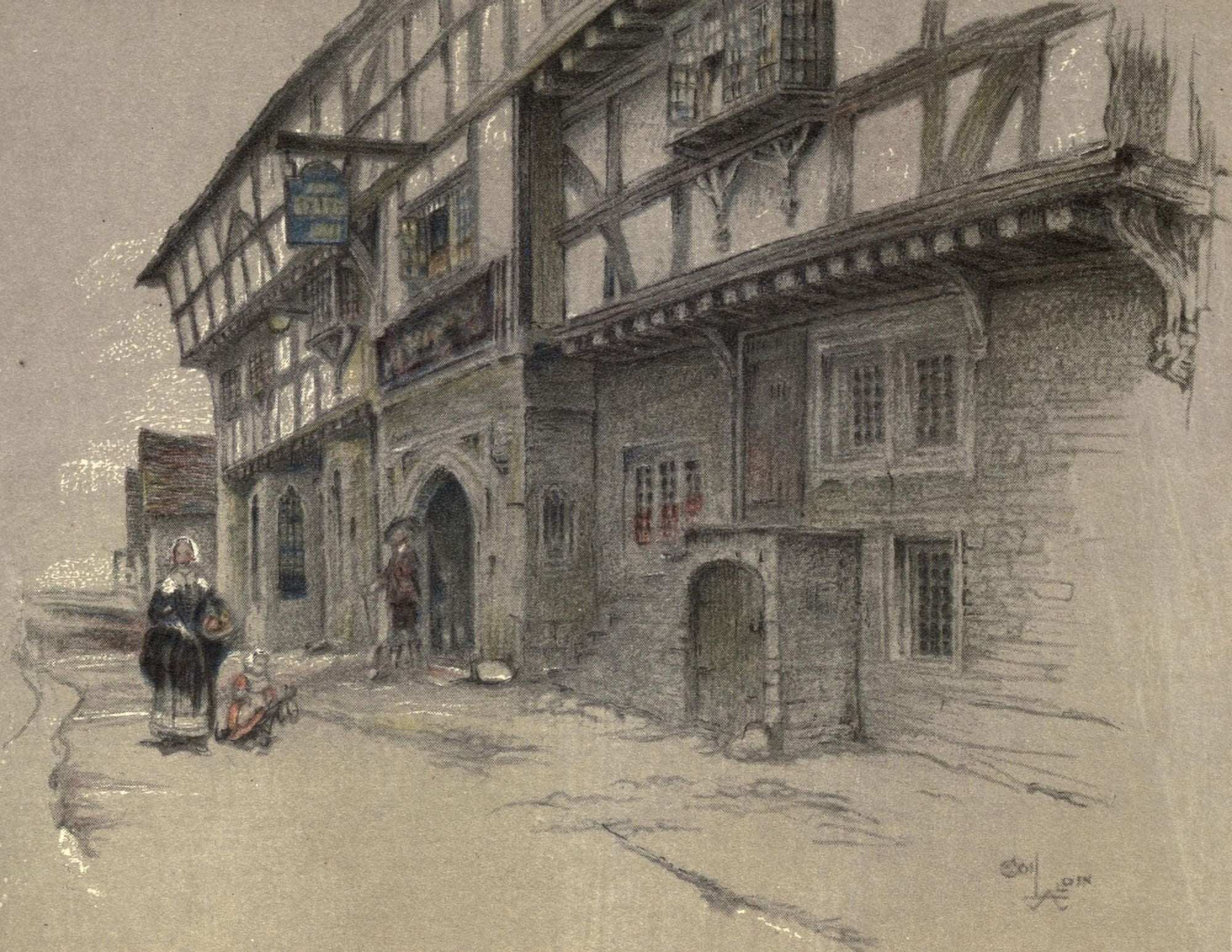 Old Inns 1921 The Spread Eagle Midhurst Canvas Art - Cecil Aldin (24 x 36)