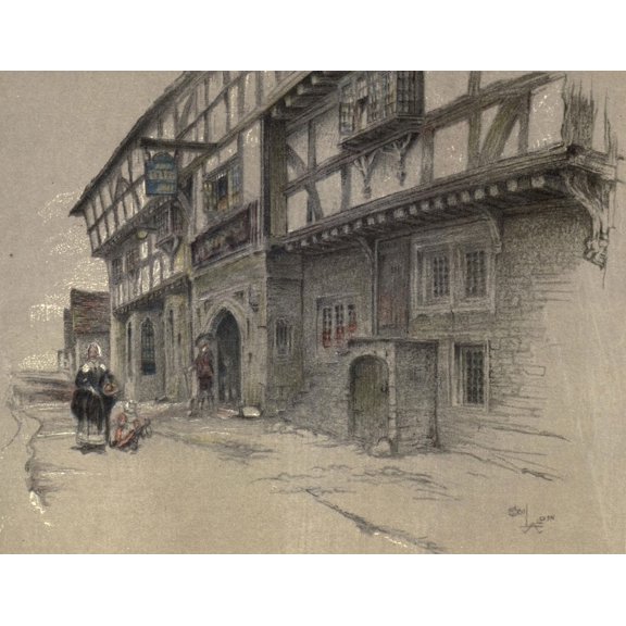 Old Inns 1921 The Spread Eagle Midhurst Canvas Art - Cecil Aldin (24 x 36)