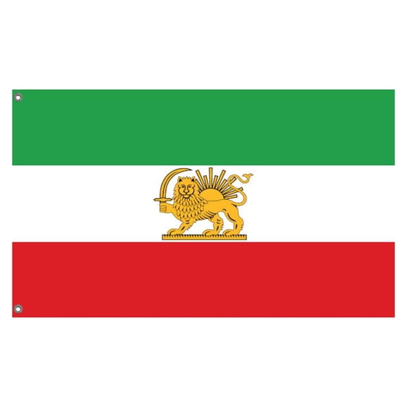 Old Iran Flags 3x5 FT Persia Historic Former Iran Lion Sun Iranian Revolution Flag- Vivid Color, Fade Proof,Polyester
