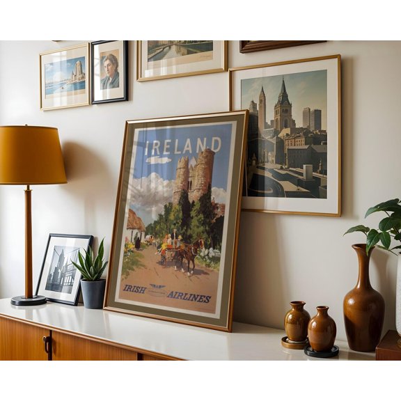 Old Irish Airlines Ireland Tourism Ad Wall Decor Unframed Paper Print