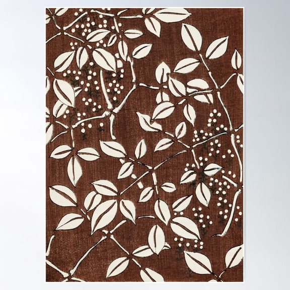 Old Japanese Leaf Pattern From The Original Edition Of "Shin Bijutsukai." Poster Wall Art, Modern Wall Decor For Living Room Bedroom, 8x12 UNFRAMED