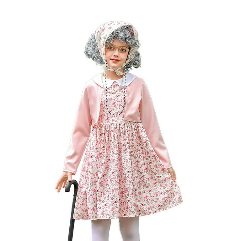 Kids Little Old Lady Costume for Toddlers Kids Little Old Lady Costume for Toddlers