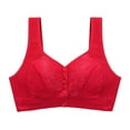 Old Lady FullCoverage Wirefree Bras for Sagging Breasts Lifting Front Buckle Daisy Lace Push Up