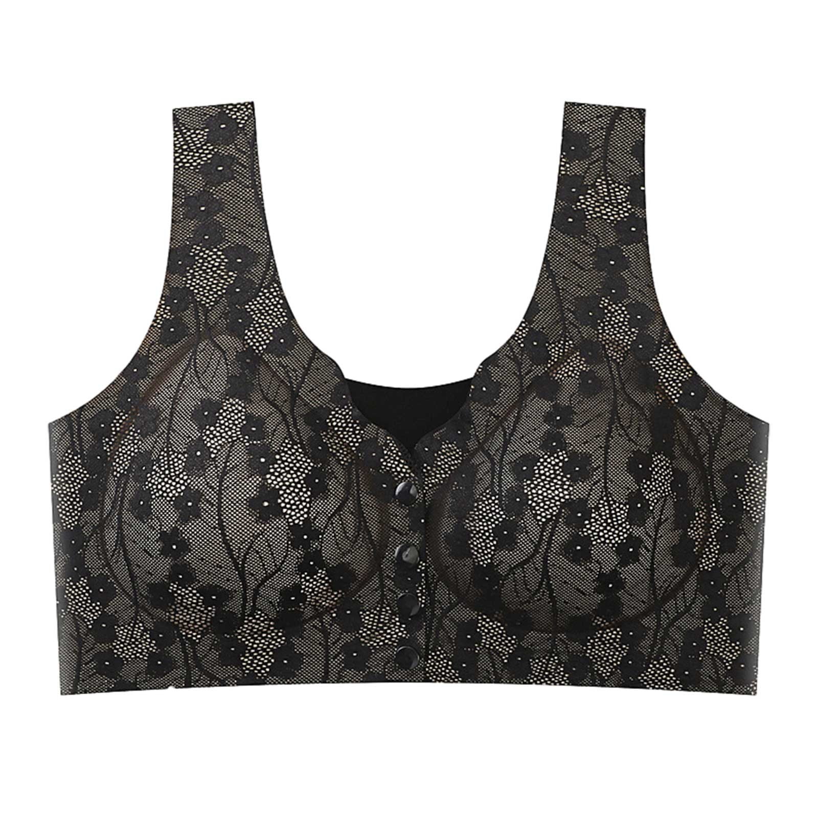 Old Lady Push Up Front Closure Bra for Sagging Breasts Uplift Front