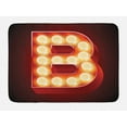 thumbnail image 1 of Old Lamp Alphabet Bath Mat, Nightclub Themed Graphic of Letter B Show Sign Print, Plush Bathroom Decor Mat with Non Slip Backing, 29.5" X 17.5", Burgundy Vermilion and Cream, by Ambesonne, 1 of 2