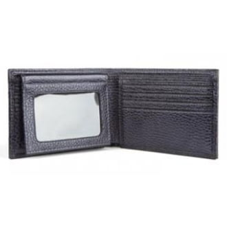 Old Leather Credit Wallet wID Passcase - Black