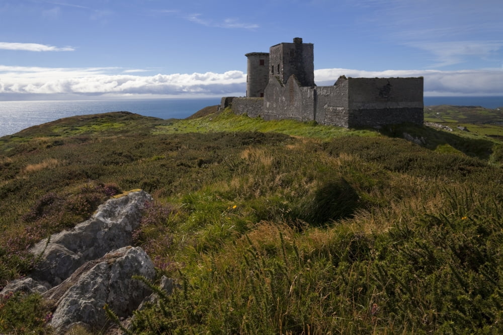 Old Lighthouse and Napoleonic Fort Cape Clear Island County Cork Ireland Canvas Art - George Munday Design Pics (38 x 24)