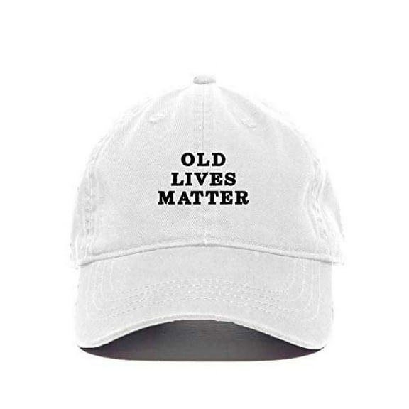 Old Lives Matter Baseball Cap Embroidered Cotton Adjustable Dad Hat White