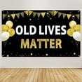 thumbnail image 1 of Old Lives Matter Birthday Banner Decorations for Men, Black Gold Funny Adult Happy Birthday Banner Background Party Supplies, 30th 40th 50th 60th 70th 80th 90th Birthday Retirement Party Poster Decor, 1 of 6