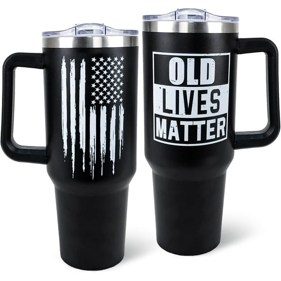 Old Lives Matter Tumbler 40oz Large Capacity with Handle- Dad Gifts Cup - Best Dad Ever Mug - for Dad Gifts From Son, Daughter, Kids