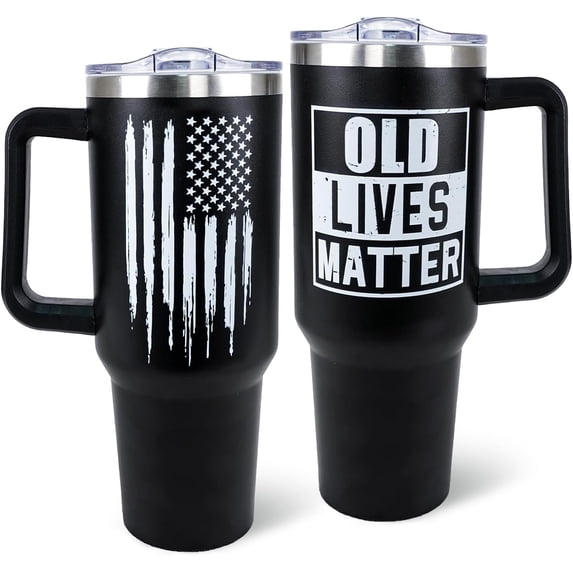 Old Lives Matter Tumbler 40oz Large Capacity with Handle- Dad Gifts Cup - Best Dad Ever Mug - for Dad Gifts From Son, Daughter, Kids