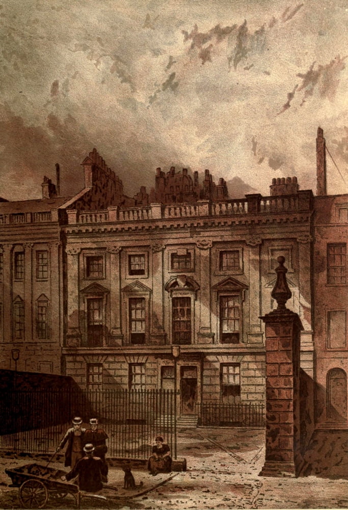 Old London 1900 Ancaster Hse Lincolns Inn Fields Canvas Art - Waldo Sergeant (24 x 36)