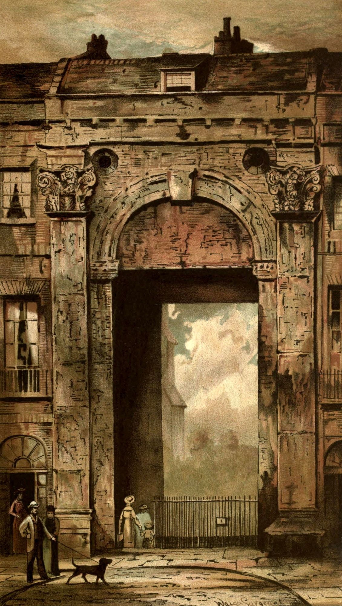 Old London 1900 Arundel House Strand Canvas Art - Waldo Sergeant (18 x 24)