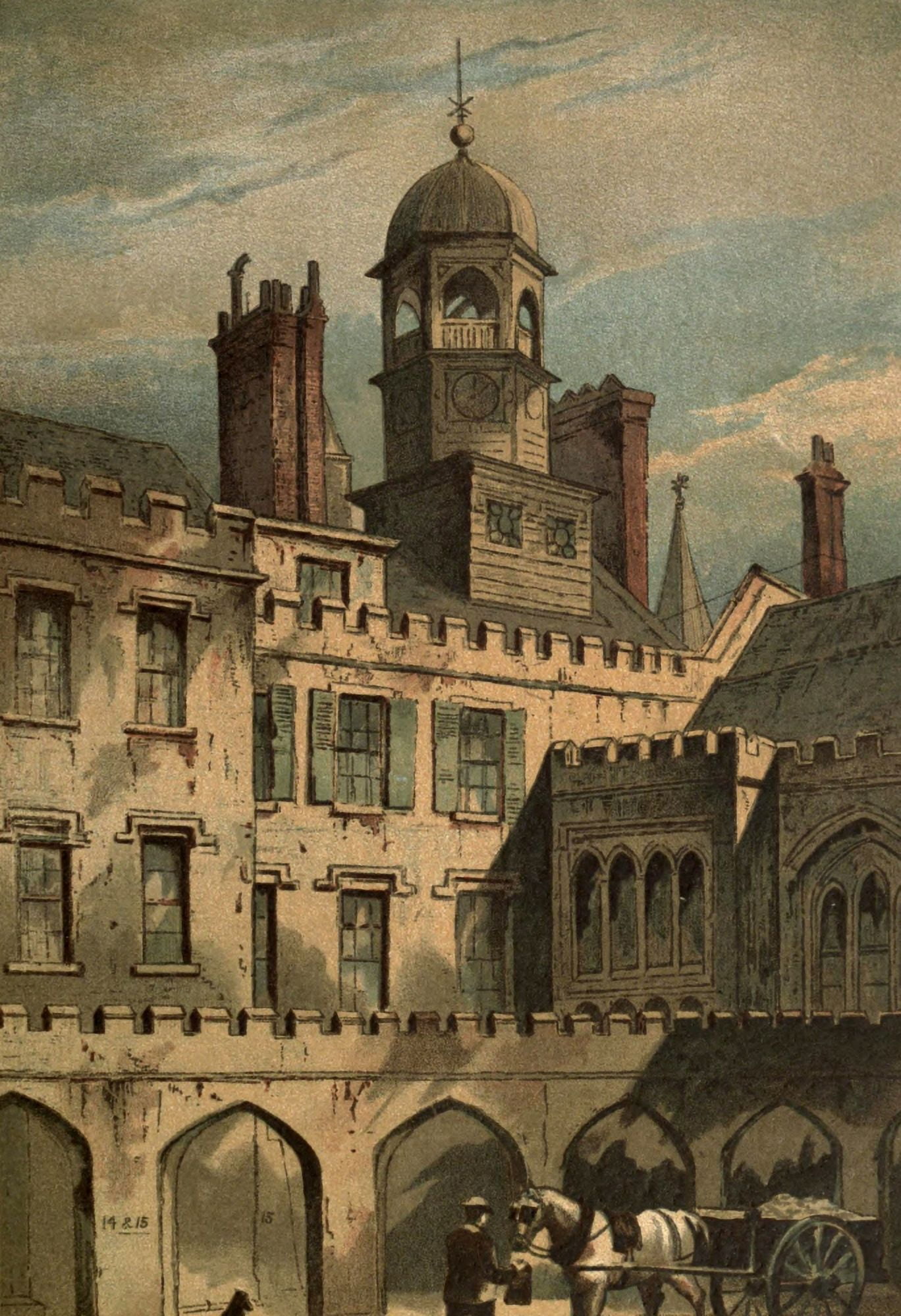Old London 1900 Chapel & Hall Lincolns Inn Canvas Art - Waldo Sergeant (24 x 36)
