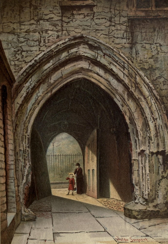 Old London 1900 Deans Yard Westminster Canvas Art - Waldo Sergeant (24 x 36)