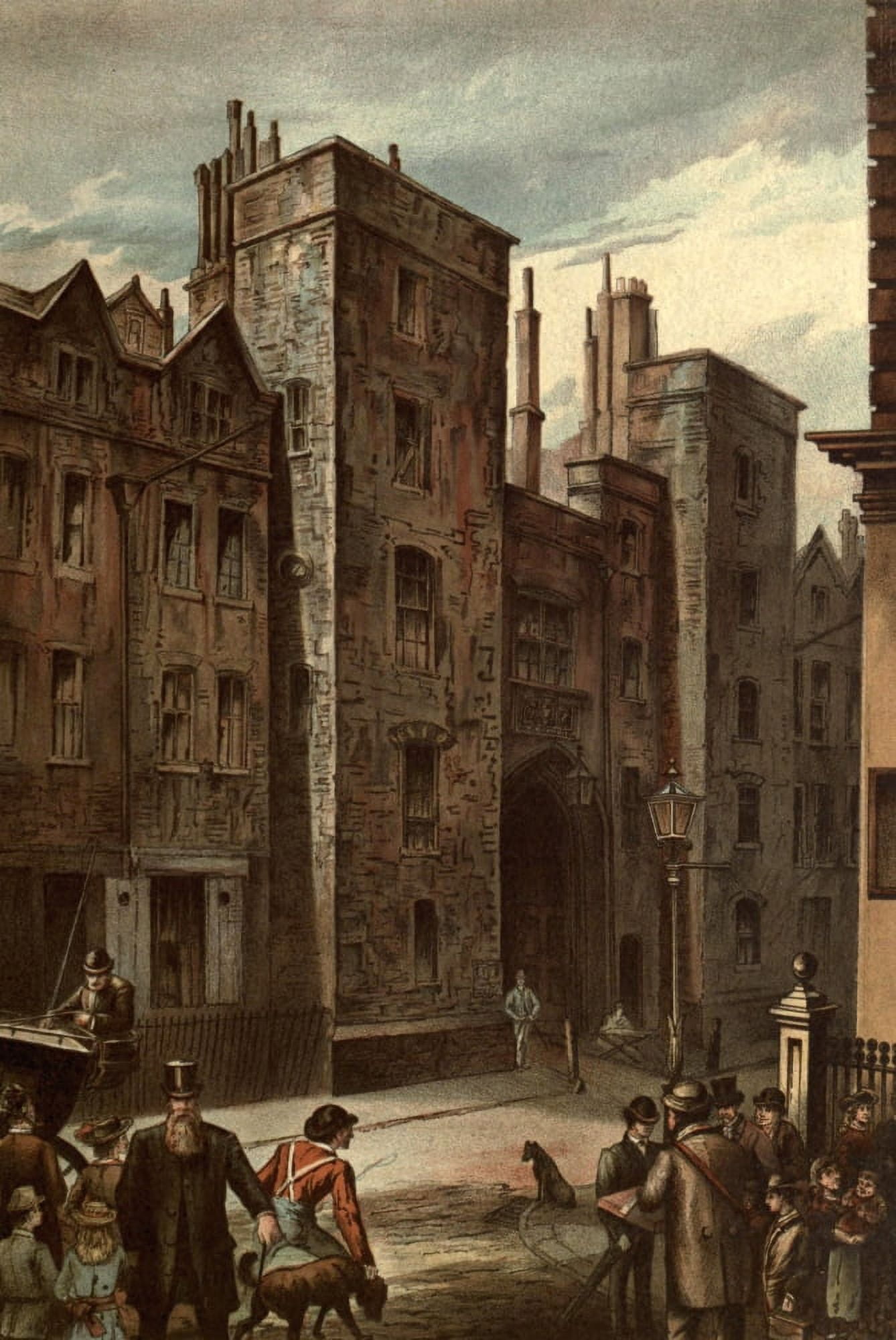 Old London 1900 Lincolns Inn Chancery Lane Canvas Art - Waldo Sergeant (24 x 36)