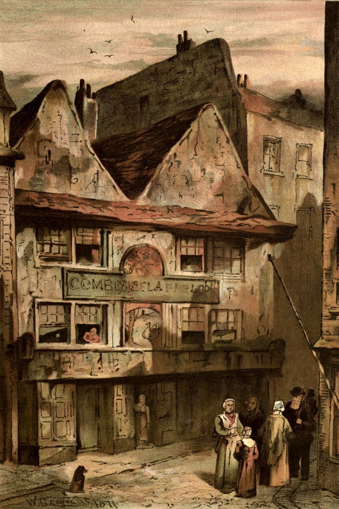 Old London 1900 Nell Gwynnes hse Drury Lane Canvas Art - Waldo Sergeant (18 x 24)