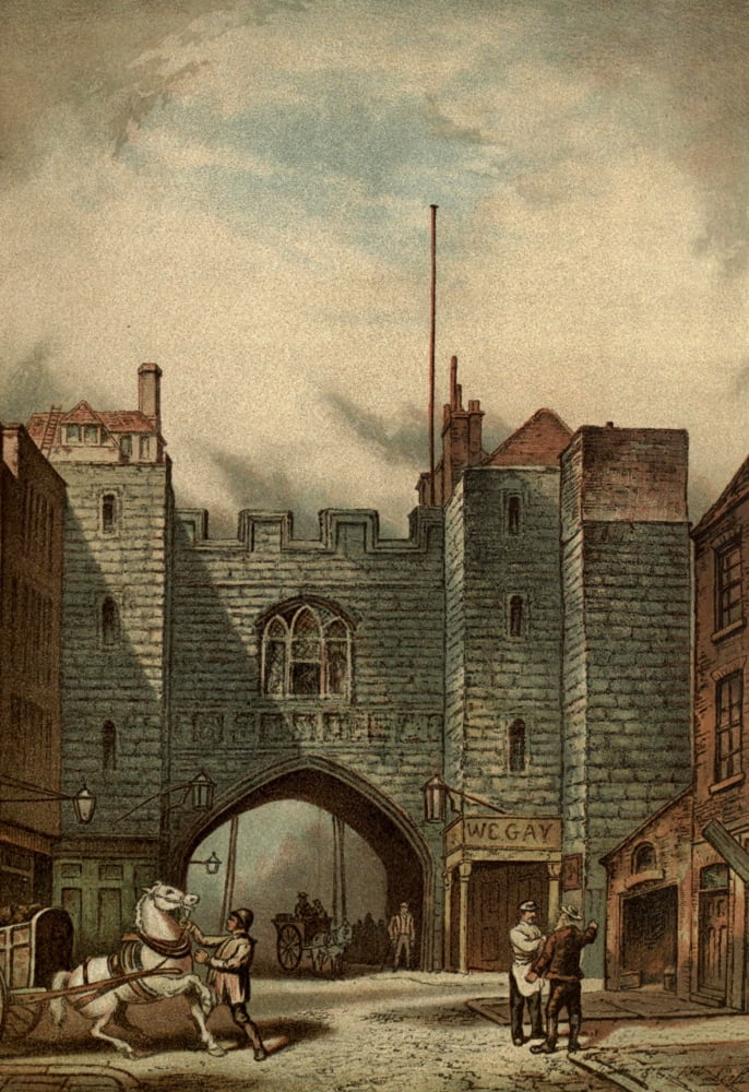 Old London 1900 St Johns Gate Clerkenwell Canvas Art - Waldo Sergeant (18 x 24)
