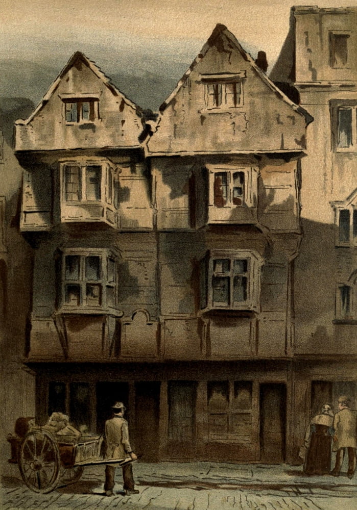 Old London 1900 Wych St End of Drury Lane Canvas Art - Waldo Sergeant (18 x 24)