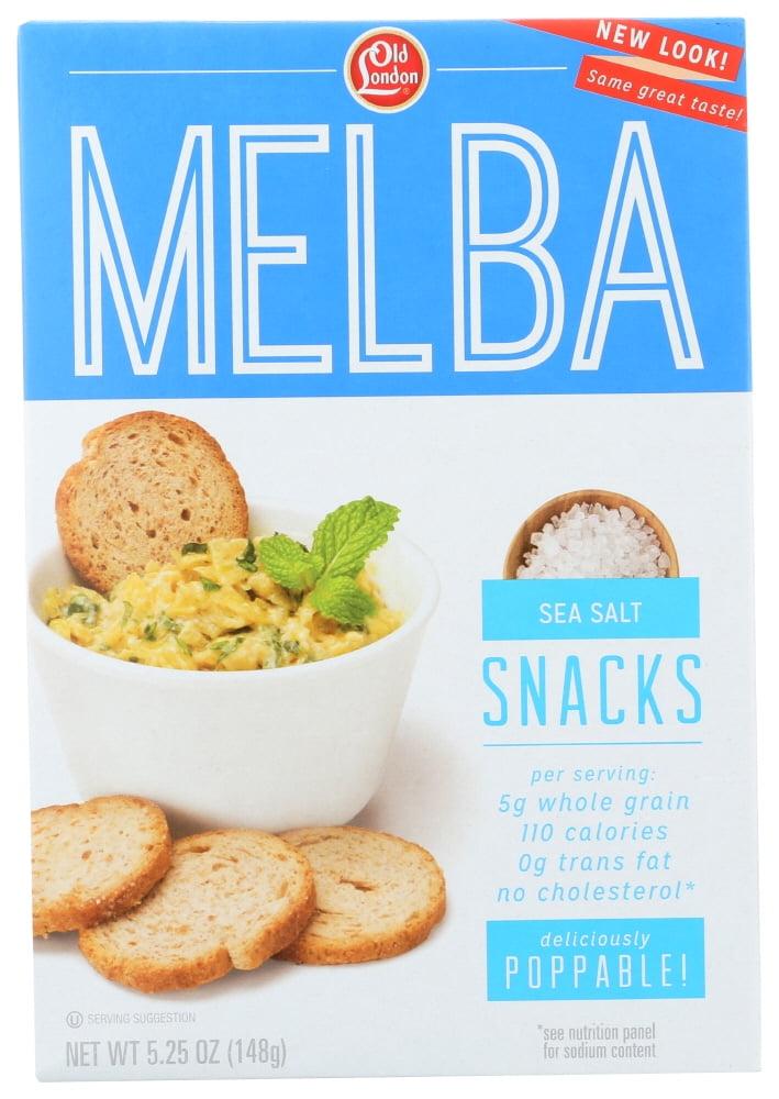Old London All Natural Sea Salt Whole Grain Melba Snacks, 5.25 oz (Pack of 12)