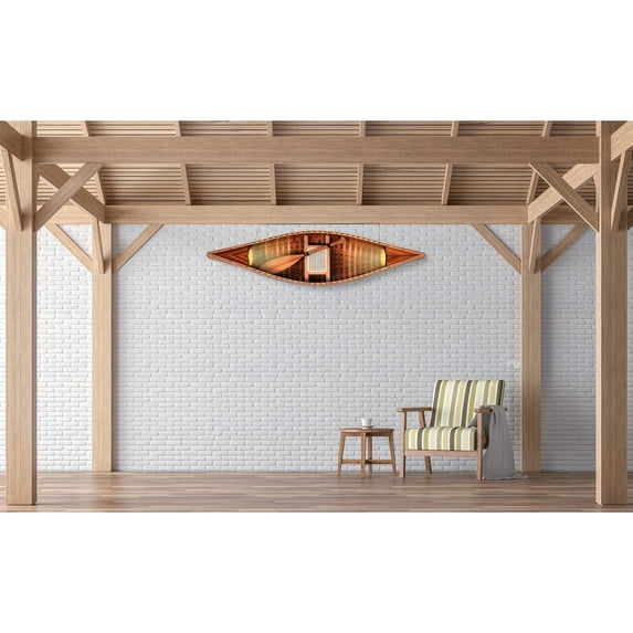 Old Made Handicrafts K037 Lightweight Ribbed Canoe, Multicolor 20.25 x 70.50 x 15.00 Inches