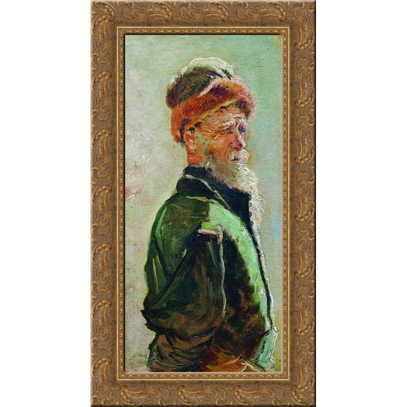 Old Man 17x24 Gold Ornate Wood Framed Canvas Art by Makovsky, Konstantin
