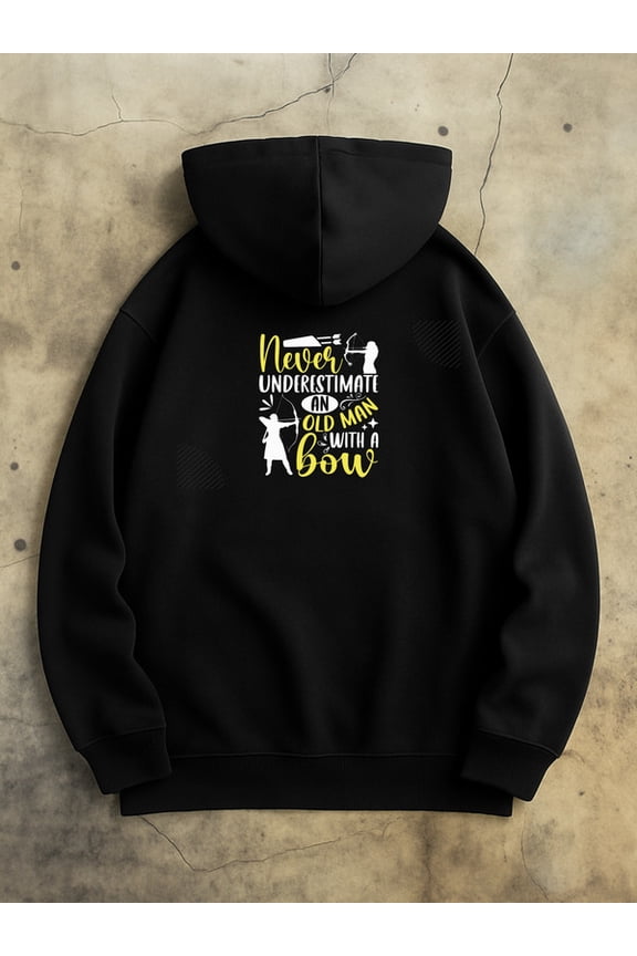 Old Man Archery funny hoodies games for men sweatshirts black Comfy Loose Drawstring Trendy Hooded Pullover,Clothing For Autumn Winter funny spring fun game Original Unisex hoodie
