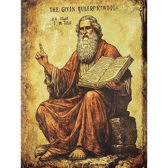 Old Man with Book Decorative Painting/Canvas Art, Suits for Living Room, Bedroom, Study, Office, Library, Hallway, Den, Conference Room, Home Gallery, Waiting Room, or Reading Nook Decoration.