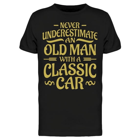Old Man Classic Car T-Shirt Men -Image by Shutterstock, Male Medium