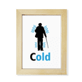 thumbnail image 1 of Old Man Crutch Cold Weather Desktop Adorn Photo Frame Display Art Painting Wooden, 1 of 4