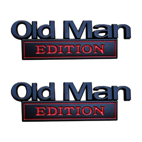 Old Man Edition Car Stickers Emblem Metal Badge Bumper Decals for Cars Truck SUV Side or Rear Tailgate Name Plate Sticker, Waterproof Rustproof Adhesive
