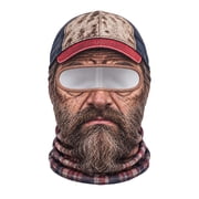 Old Man Funny Realistic Face Ski Mask, 3D Print Full Face Ski Mask Balaclava Realistic Face Design, Hilarious Winter Look, Full Head Coverage, Ski Snowboard, Party Photos, Outdoor Fun, Novelty Gift