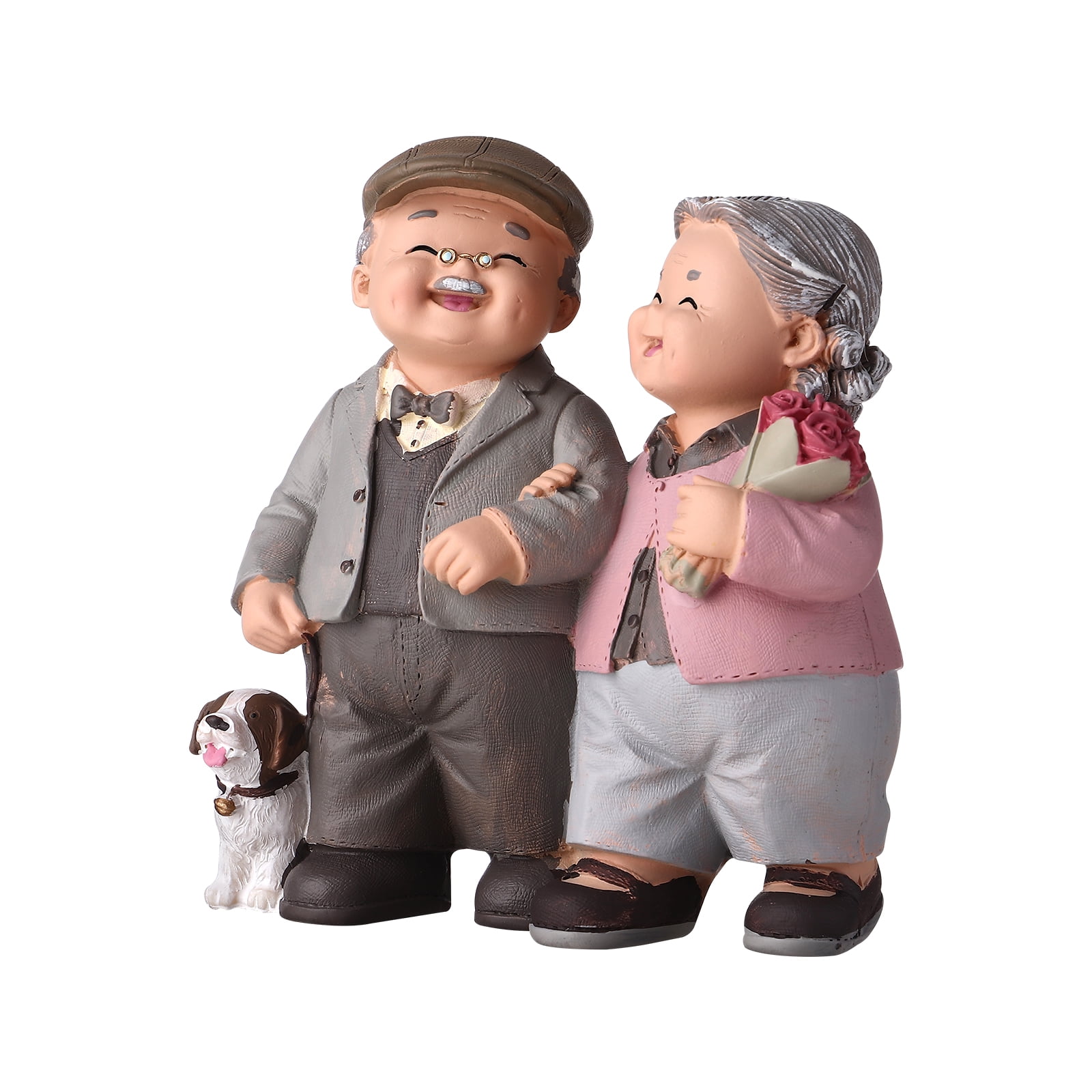 Old Man Granny Ornaments Valentine Figurines Home Decor Memorial Gift Anniversary Couple Elderly