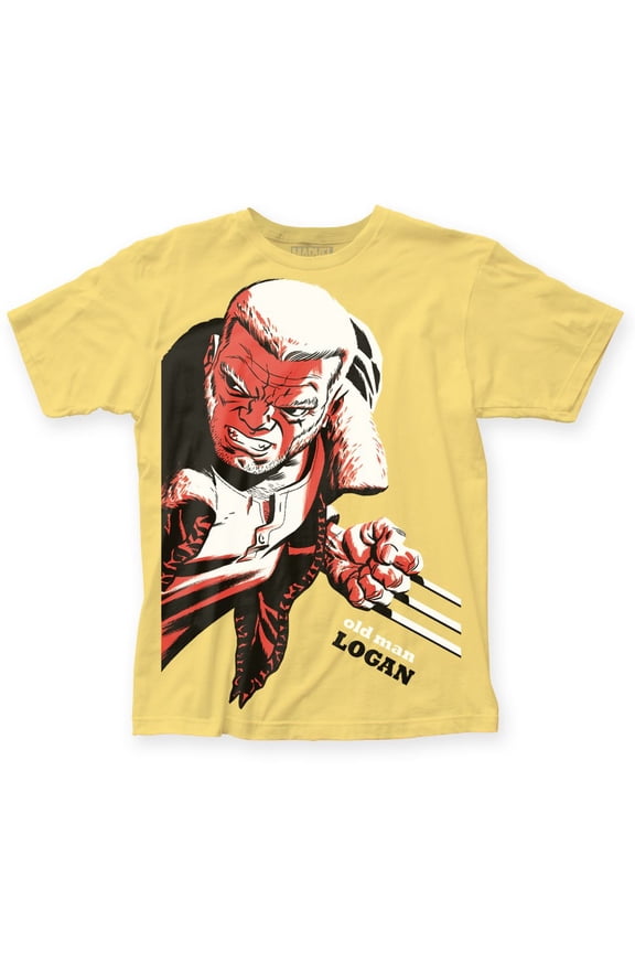 Old Man Logan Mens T-Shirt - Colorful Cho Art Over NAme (2X-Large)