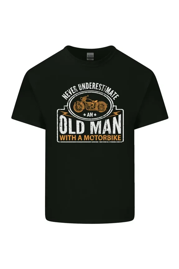 Old Man Motorcycle Motorbike Biker Funny T-Shirt, Birthday Gift